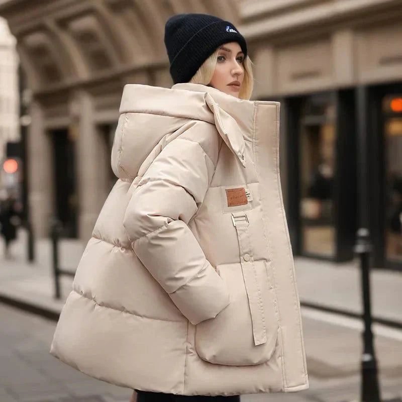 Stylish Women's Warm Hooded Puffer Jacket