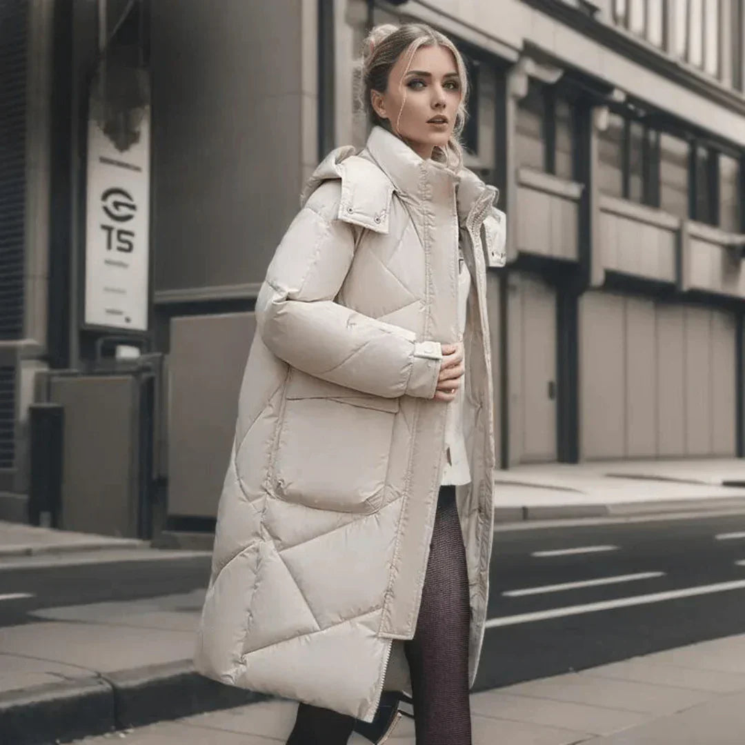 Große Steppjacke Damen Übergröße Kapuze - IdealeKleiden