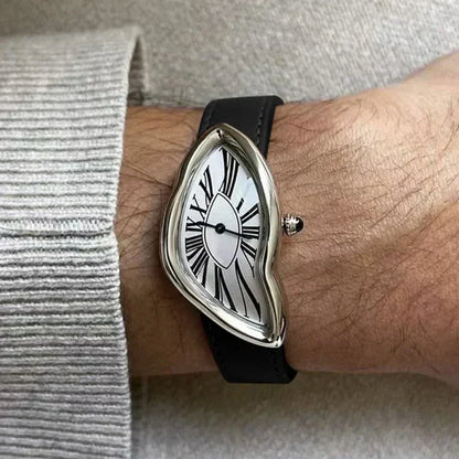 Stylish Men's Watch Leather Black Strap