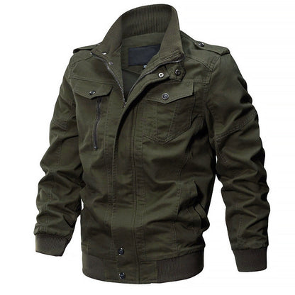 Militär-Bomberjacke Baumwolle Reißverschluss Modern