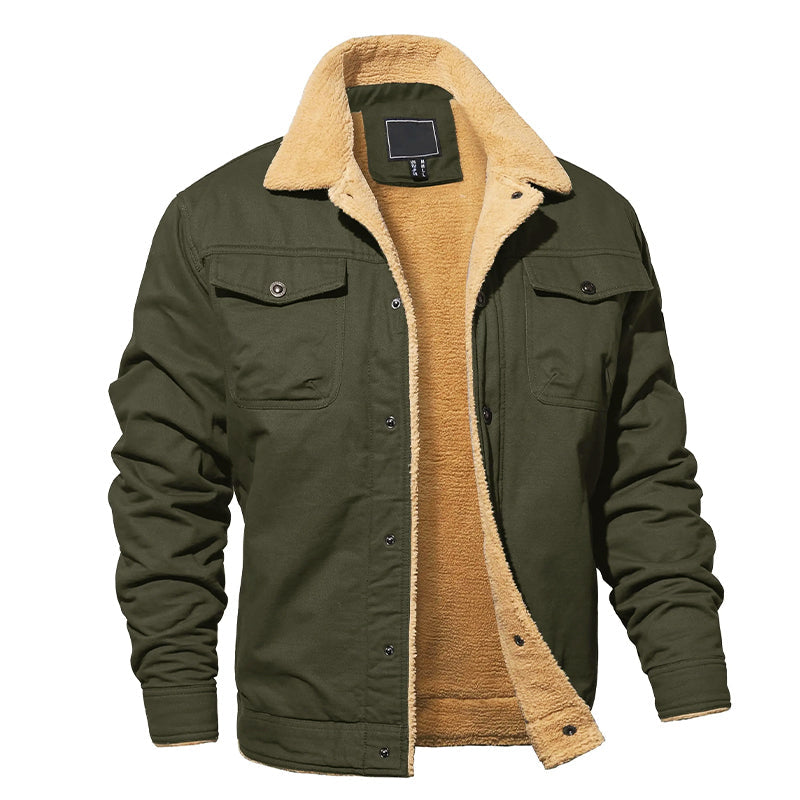Warme Fleece Jacke Damen Baumwolle Cargo Stil
