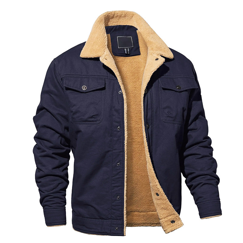 Warme Fleece Jacke Damen Baumwolle Cargo Stil