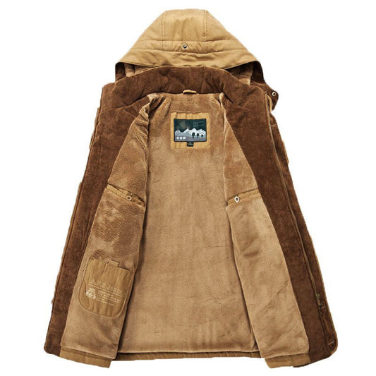 Warm gefütterte Winterjacke Kapuze Fleece - IdealeKleiden