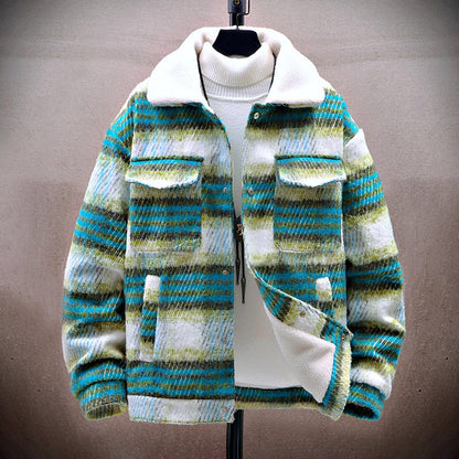 Warmes Winterjacke Plaid Fleece Innenfutter