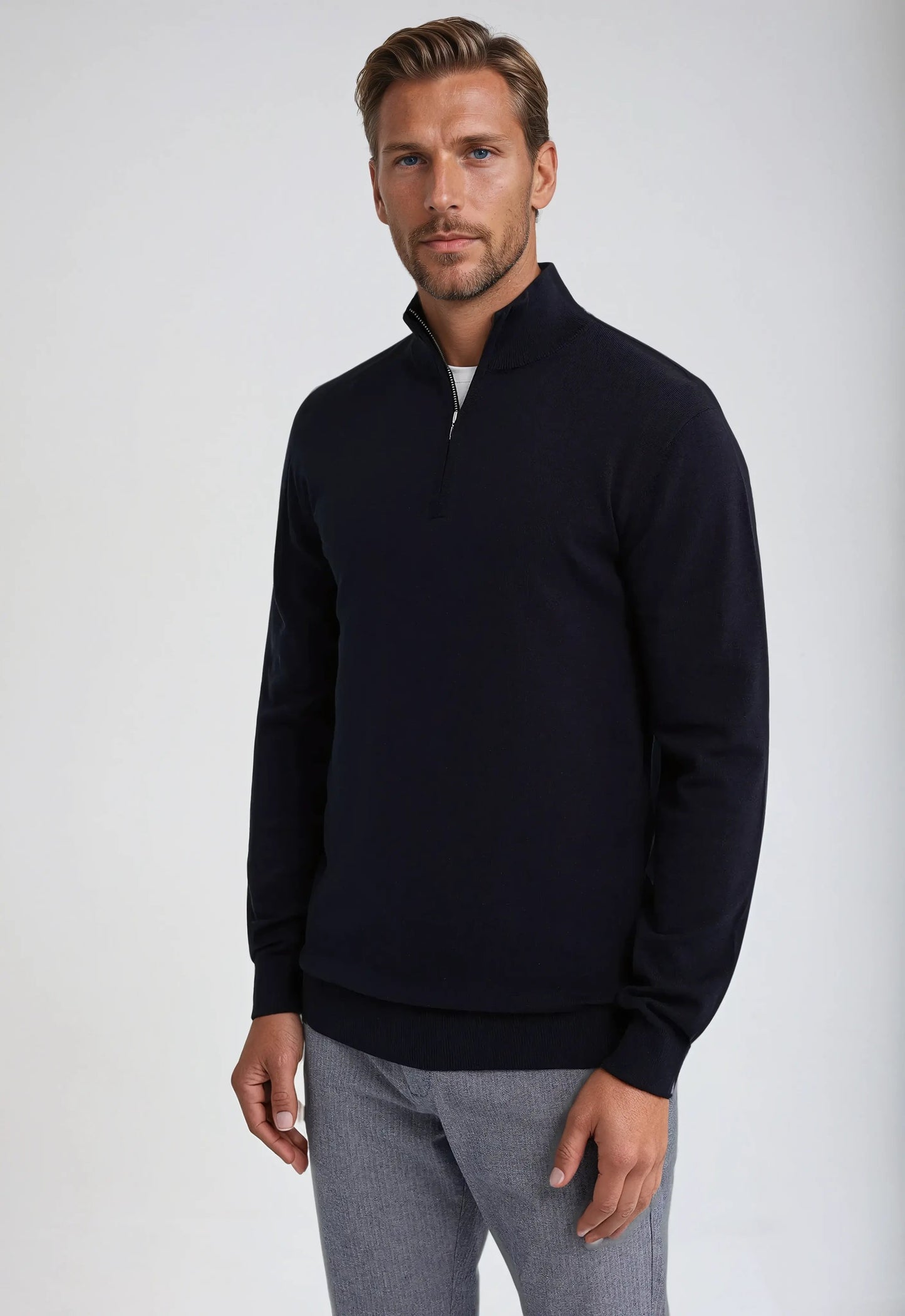 Men's Casual Zip Collar Sweater