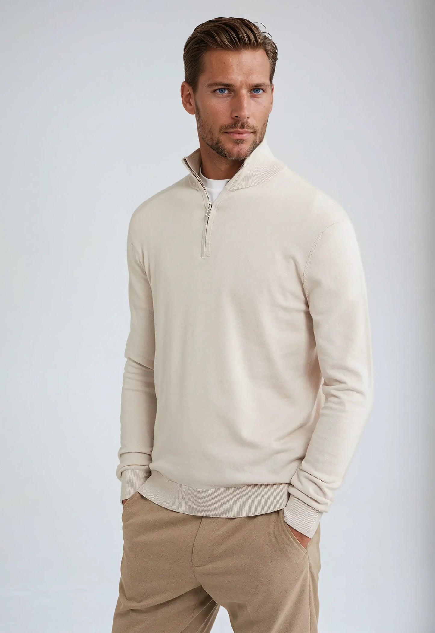 Men's Casual Zip Collar Sweater
