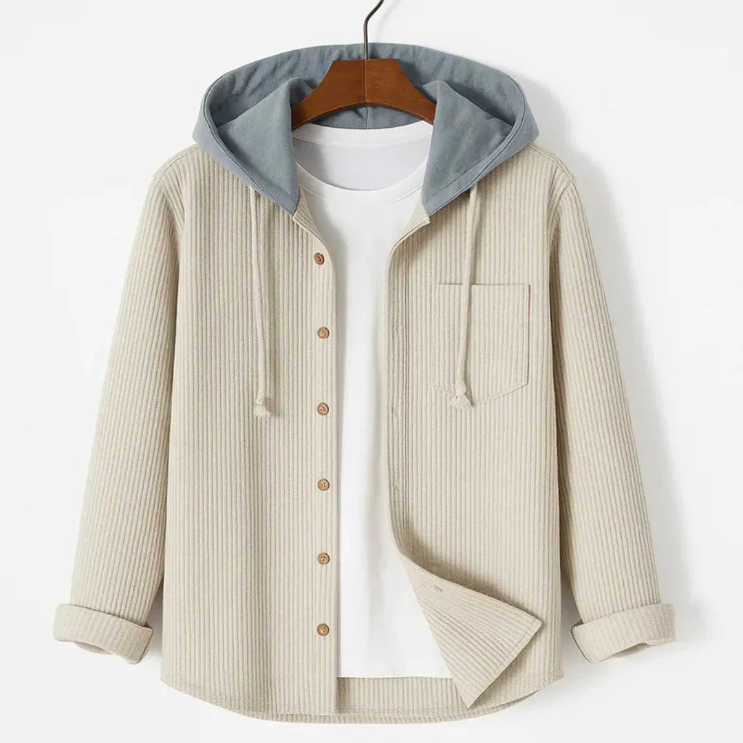 Fashionable overshirt hood quick-release fastener