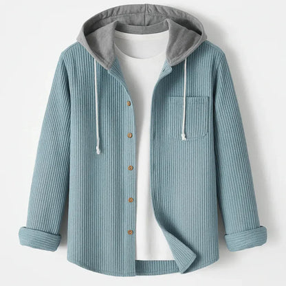 Fashionable overshirt hood quick-release fastener