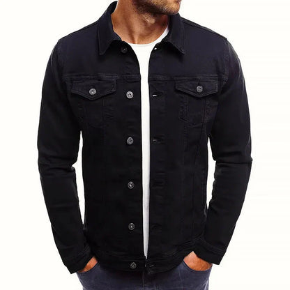 Slim-Fit Denim Jacket with Buttons