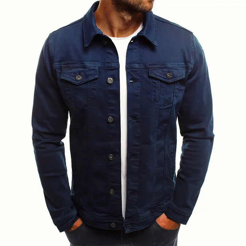 Slim-Fit Denim Jacket with Buttons