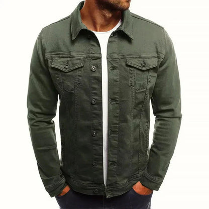 Slim-Fit Denim Jacket with Buttons