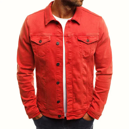 Slim-Fit Denim Jacket with Buttons