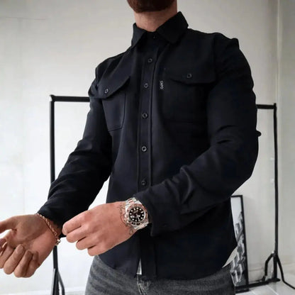 Stylish Overshirt Button Placket Relaxed Fit