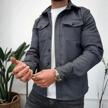 Stylish Overshirt Button Placket Relaxed Fit