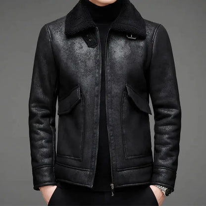 Leather Jacket Retro Aviator Style