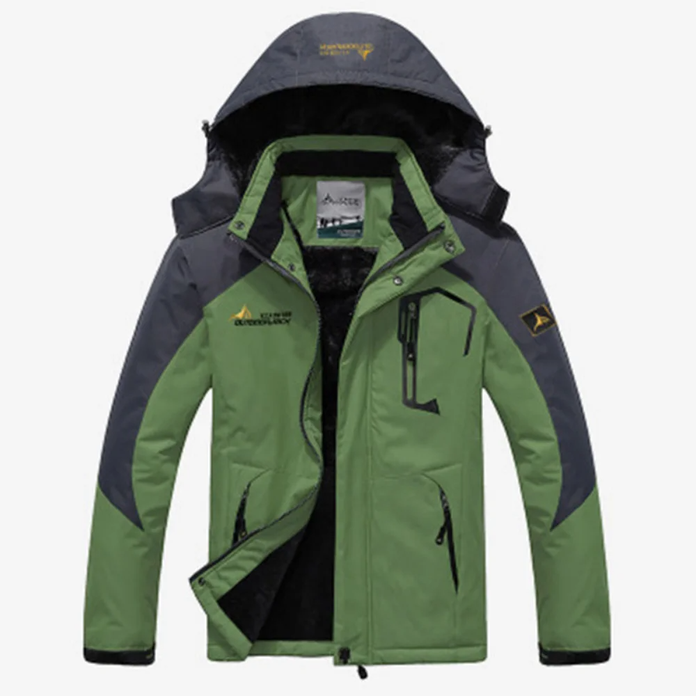 Men's Winter Parka Zipper Pockets Warm