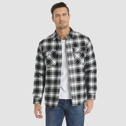 Men's Winter Jacket Fleece Warm Plaid