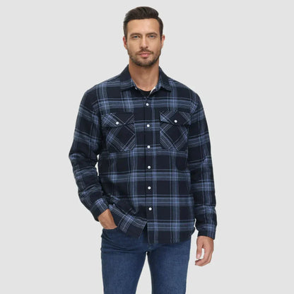 Men's Winter Jacket Fleece Warm Plaid