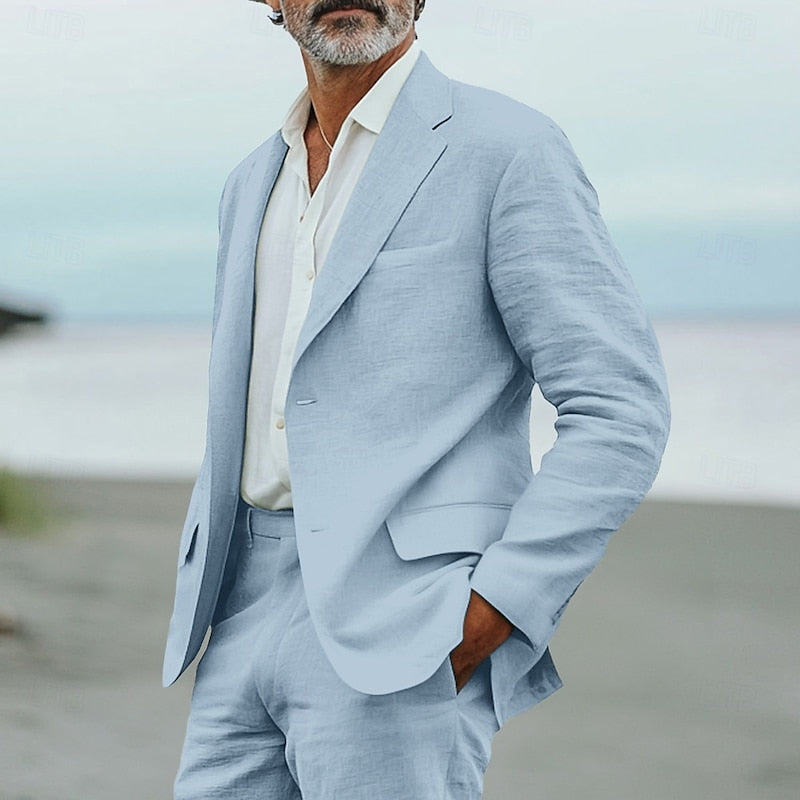 Men's Spring Summer Suit Navy Style