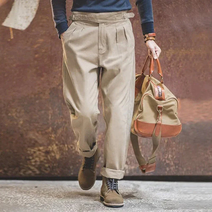 Men's Pleated Front Elegant Trousers