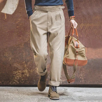 Men's Pleated Front Elegant Trousers