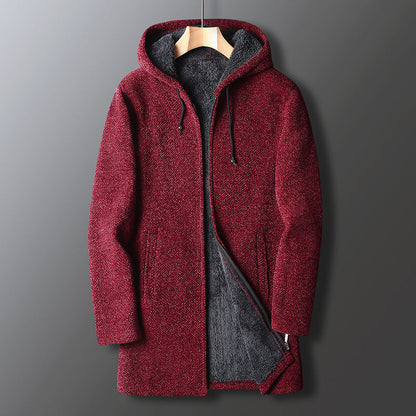 Men's Winter Jacket Long Hooded Warm Insulated