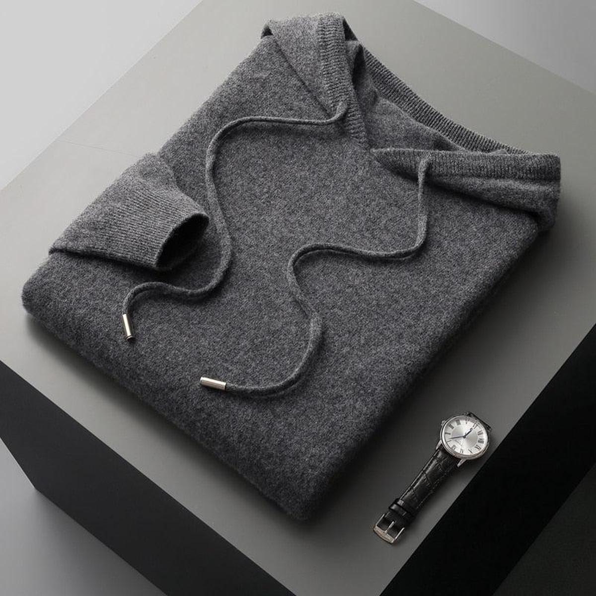 Herren Strickpullover Kapuze Bequem Lässig