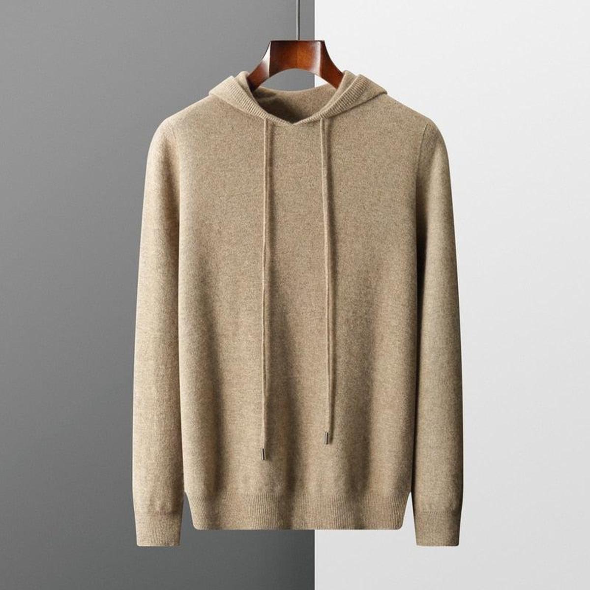 Herren Strickpullover Kapuze Bequem Lässig - IdealeKleiden