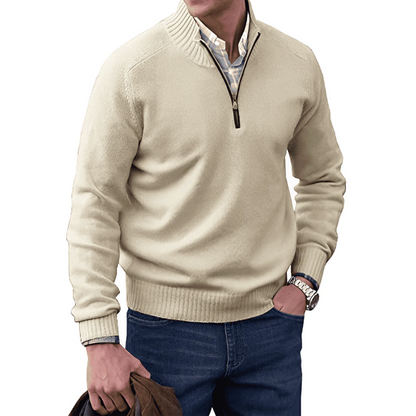 Herren Strickpullover Halbzipper Winter - IdealeKleiden