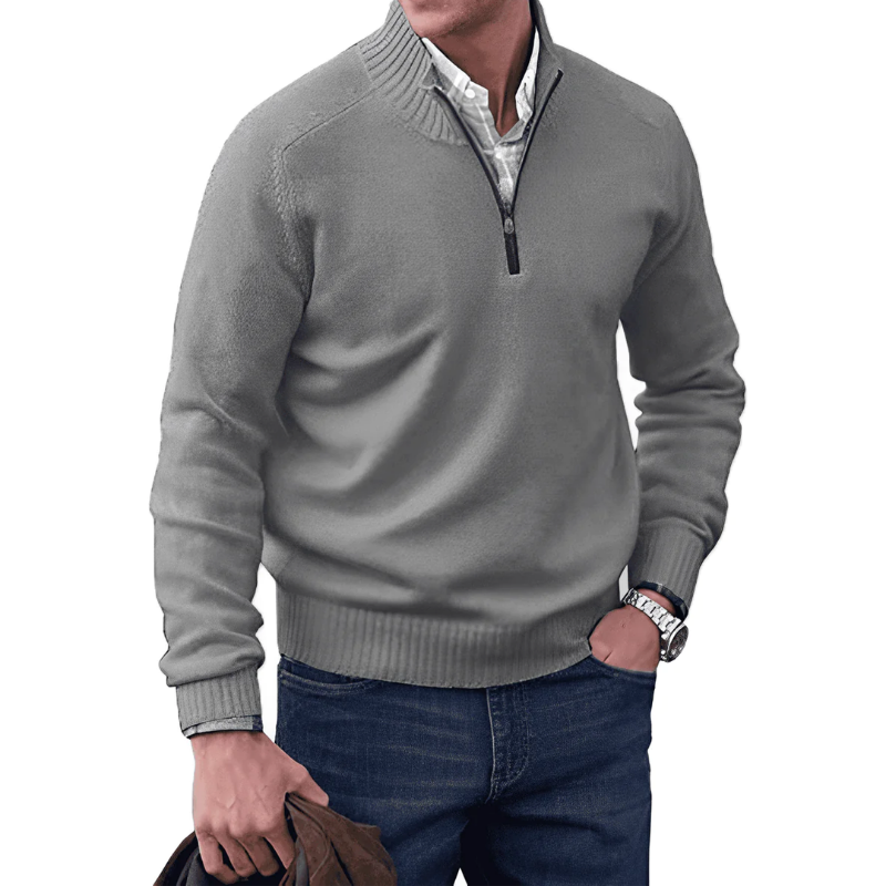 Men's Knitted Jumper Half-zip Winter