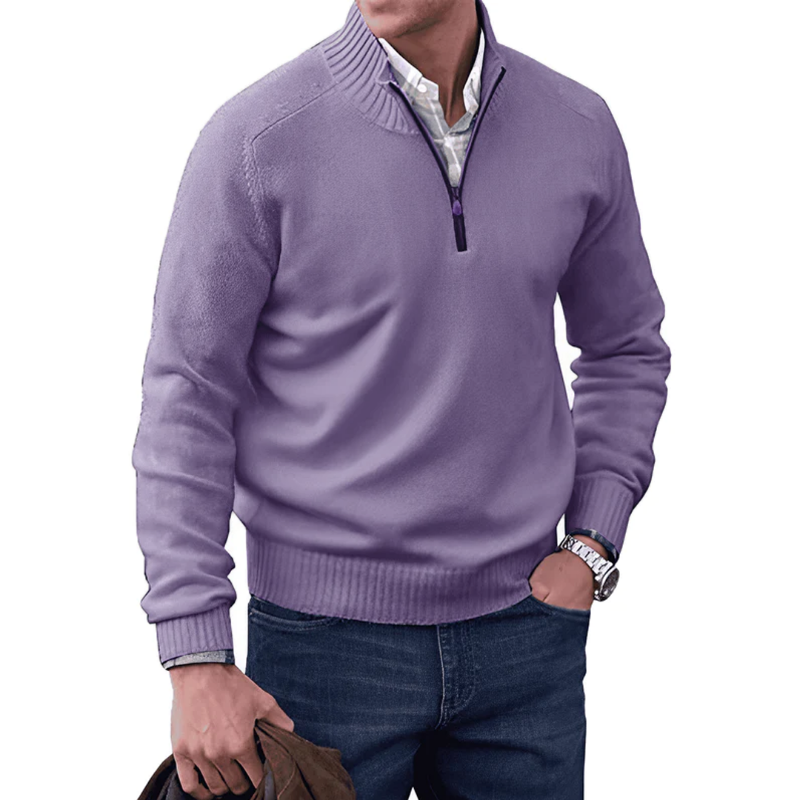 Men's Knitted Jumper Half-zip Winter