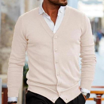 Herren Strickjacke Elegant V-Ausschnitt Business Style