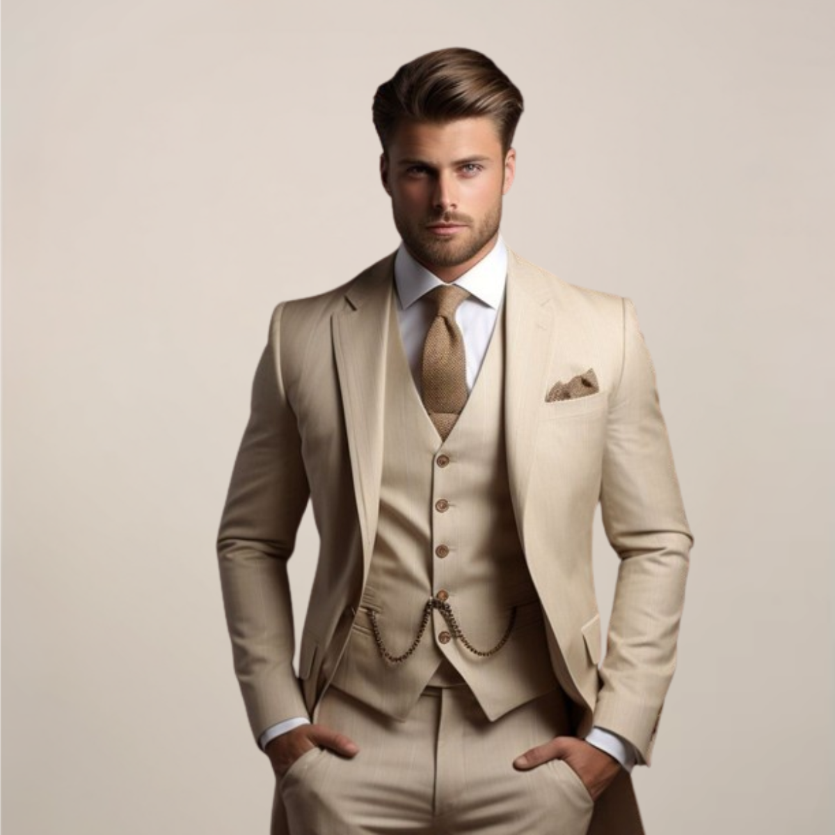Men's Elegant Spring Three-Piece Suit