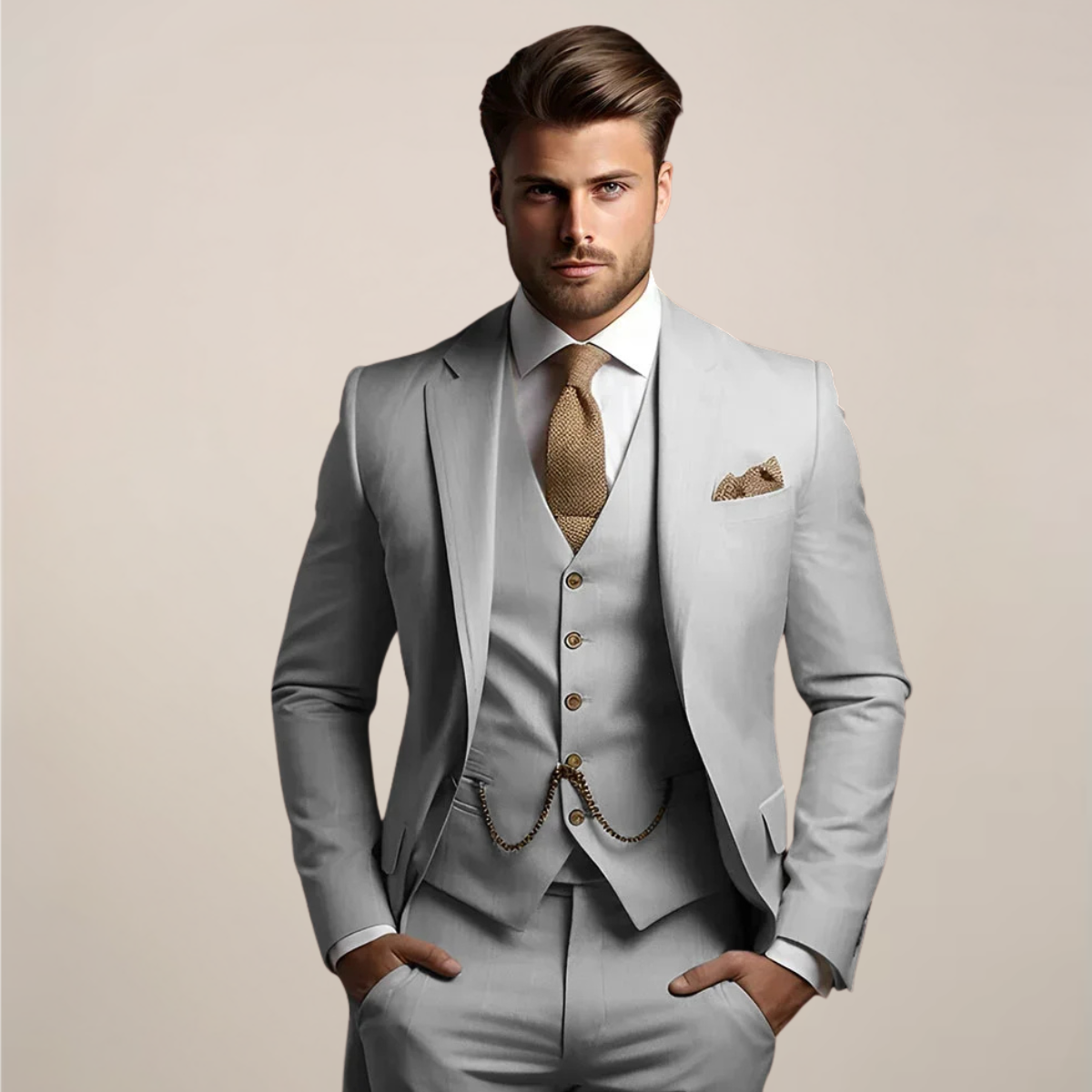 Men's Elegant Spring Three-Piece Suit