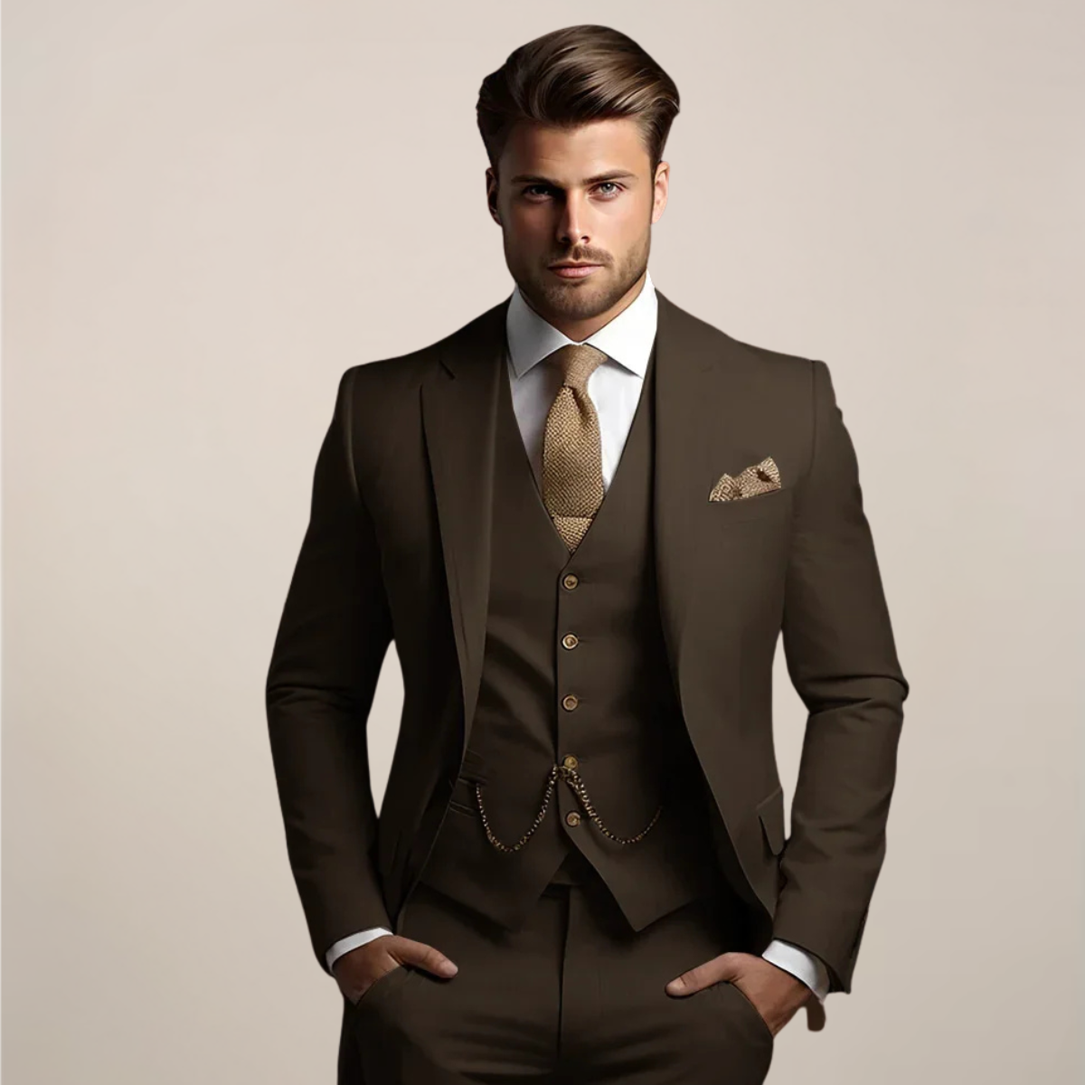 Men's Elegant Spring Three-Piece Suit
