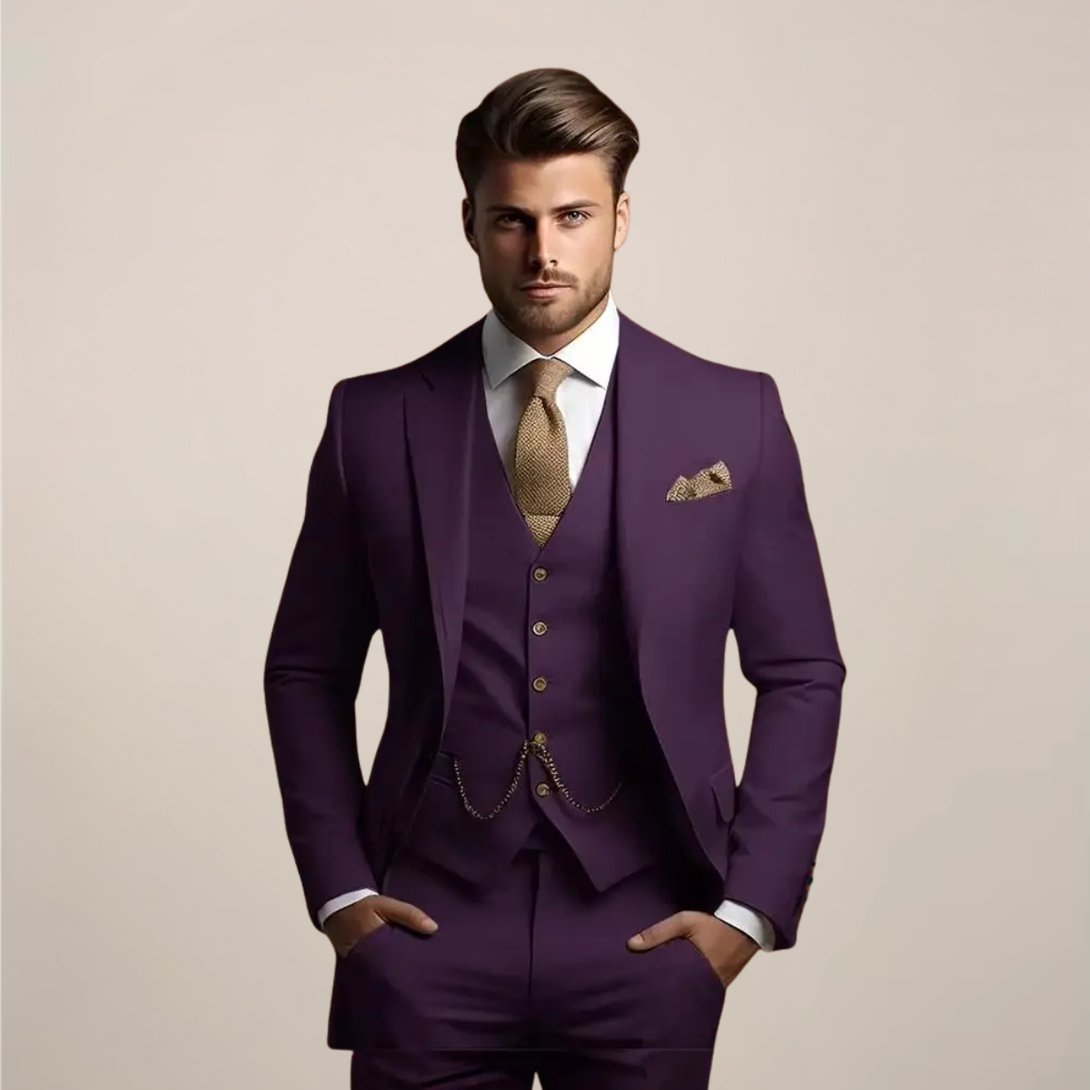 Men's Elegant Spring Three-Piece Suit