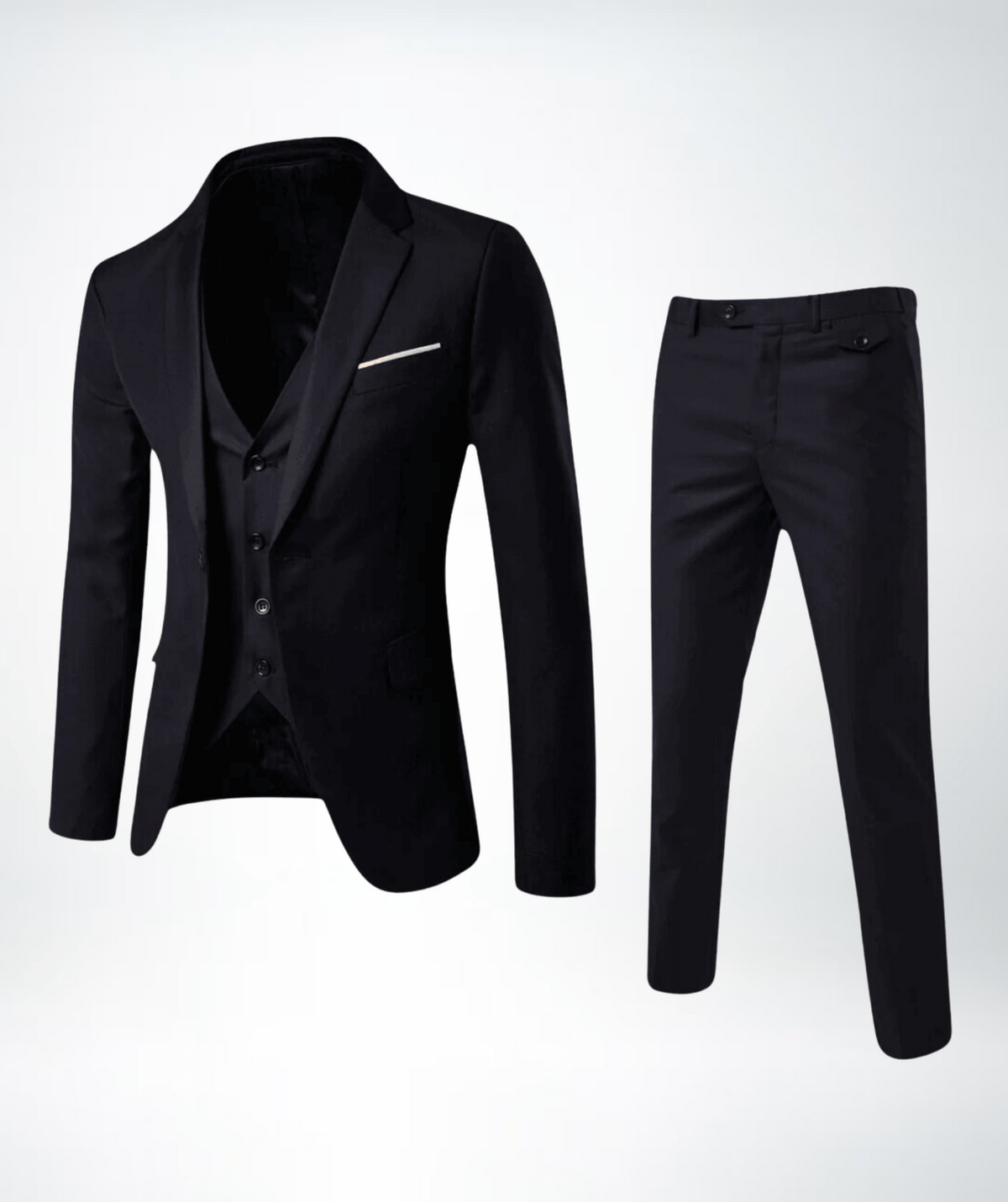 Herren Business-Anzug 3-teilig Elegant Schwarz