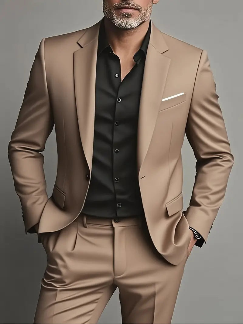 Elegant Men's Business Suit Slim Fit