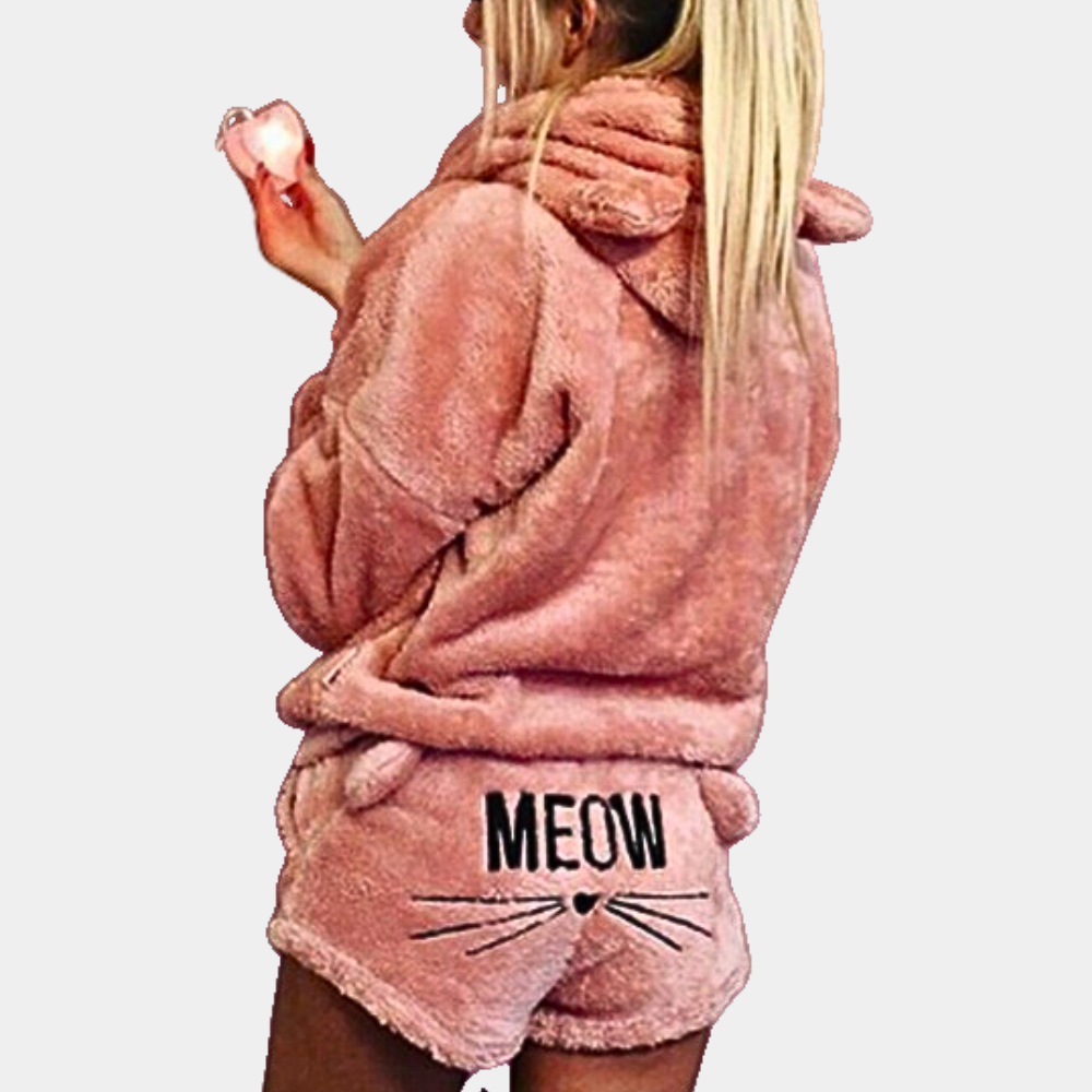 Soft Women's Hooded Fleece Pajama Set