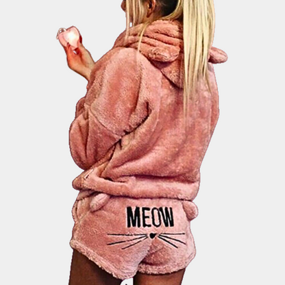 Soft Women's Hooded Fleece Pajama Set