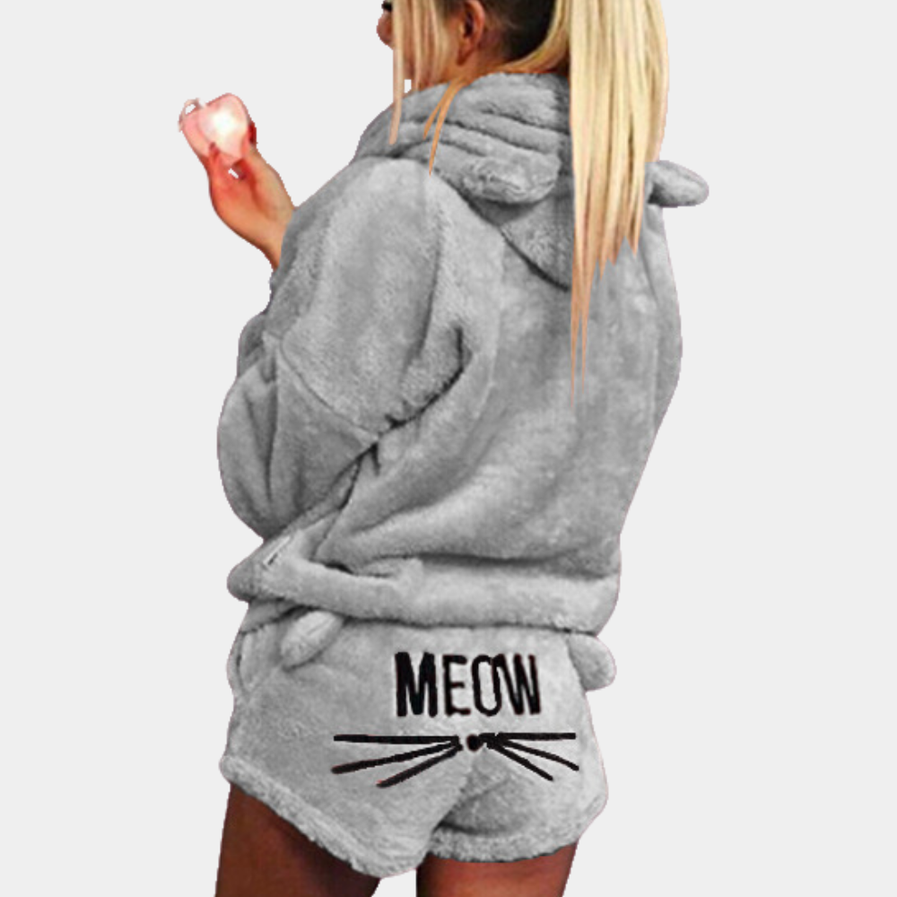 Soft Women's Hooded Fleece Pajama Set