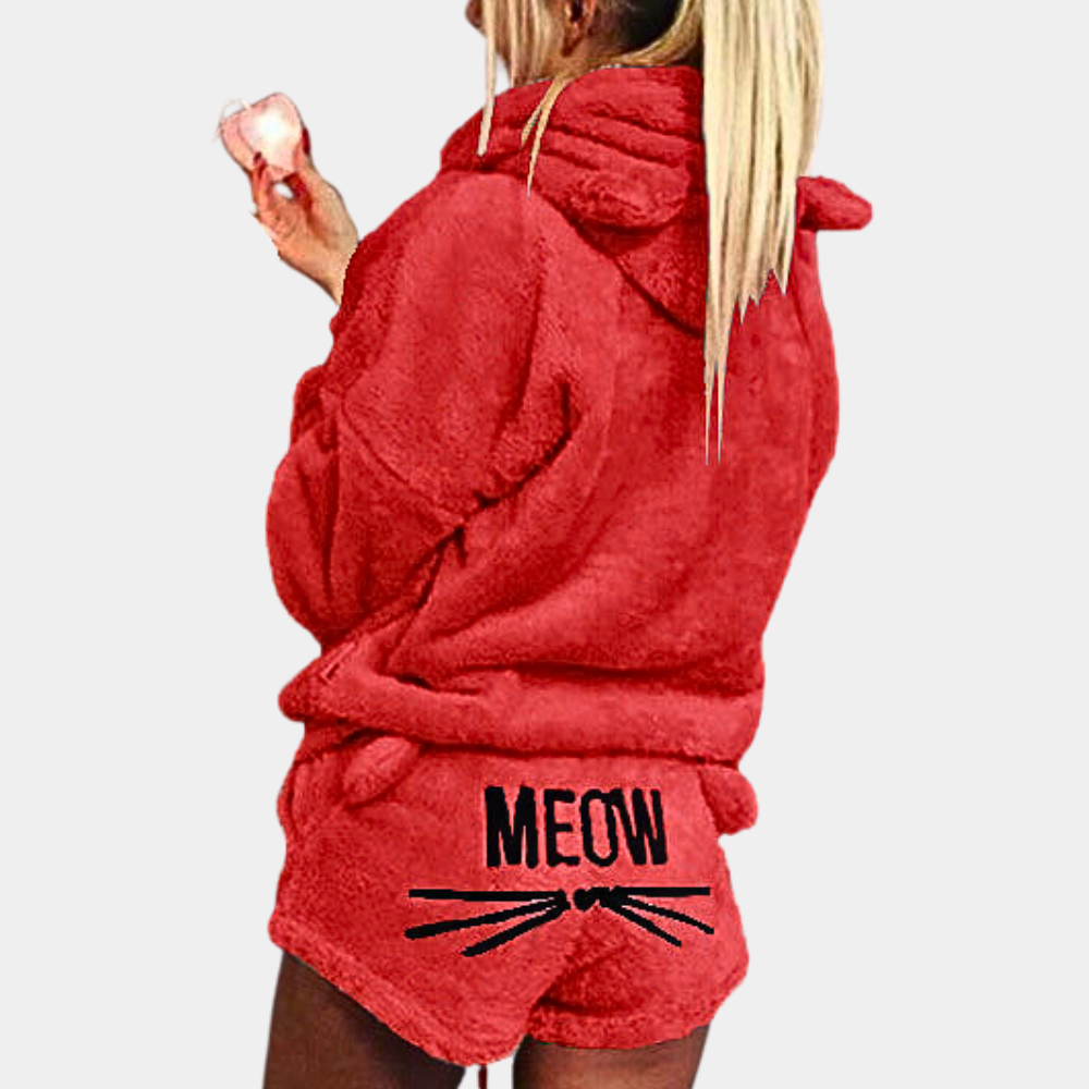 Soft Women's Hooded Fleece Pajama Set