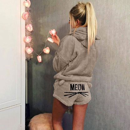 Soft Women's Hooded Fleece Pajama Set