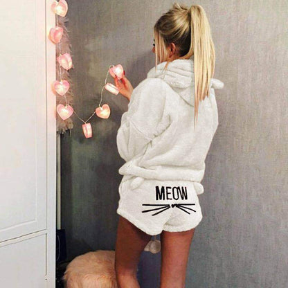 Soft Women's Hooded Fleece Pajama Set