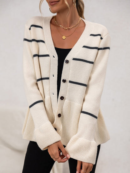 Damen Strickcardigan V-Ausschnitt Modern - IdealeKleiden