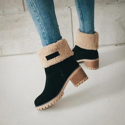 Stylische Damenstiefel Fellgefüttert Warm - IdealeKleiden