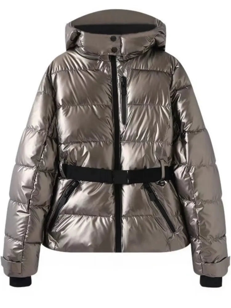 Stylish Women's Ski Jacket with a Defined Waist