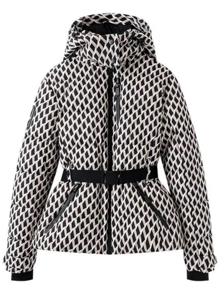 Stylish Women's Ski Jacket with a Defined Waist