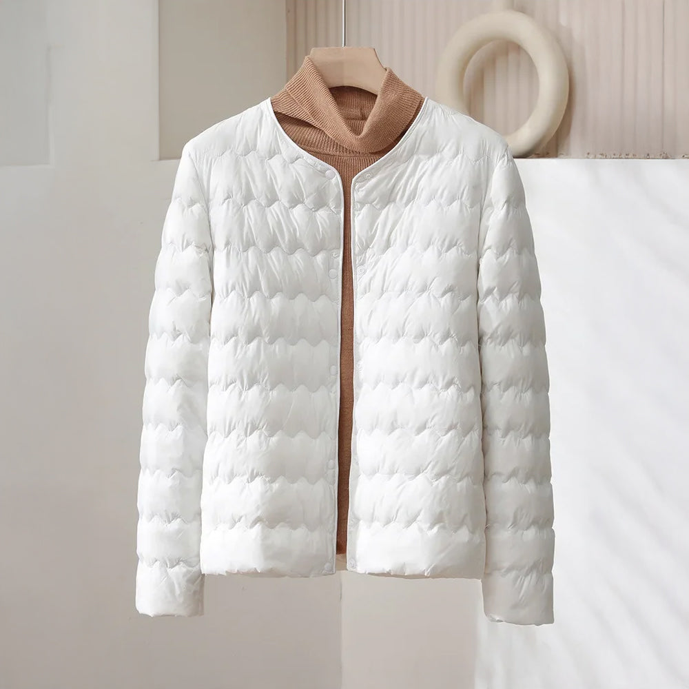Warm Down Jacket Regular Fit Collarless