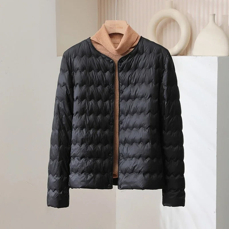 Warm Down Jacket Regular Fit Collarless